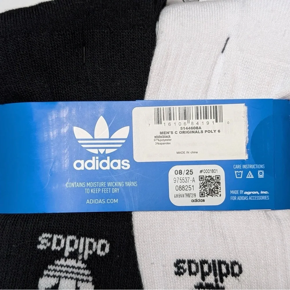 Adidas Originals Trefoil Cushioned Crew Socks 6 Pairs